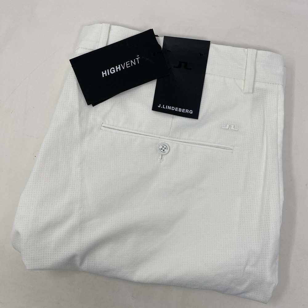 J.Lindeberg Vent Golf Shorts Mens 40 White HighVent 4-Way Stretch GMPA06869